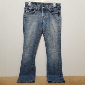 Lucky Brand jeans 4/27 distressed aged wash grunge denim low rise straight boot